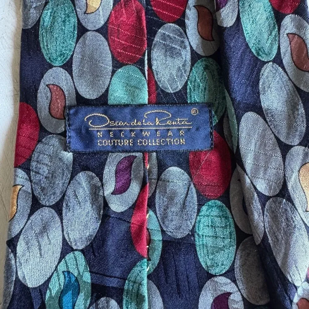 Oscar de la Renta couture collection vintage silk tie